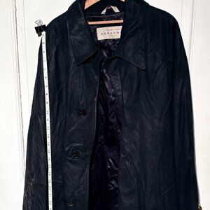 Vintage Long Black Coat By Seraphin exclusively for Jud Hayman of Beverly